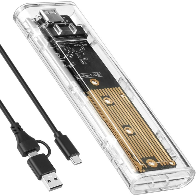 AXFEE Boîtier SSD M.2 nvme et sata, Adaptateur m2 Lecteur Disque Dur Externe, Boîtier Adaptateur SSD m2 USB 3.1 USB-C Disque Dur