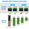 AXFEE Boîtier SSD M.2 nvme et sata, Adaptateur m2 Lecteur Disque Dur Externe, Boîtier Adaptateur SSD m2 USB 3.1 USB-C Disque Dur