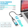 AXFEE Boîtier SSD M.2 nvme et sata, Adaptateur m2 Lecteur Disque Dur Externe, Boîtier Adaptateur SSD m2 USB 3.1 USB-C Disque Dur