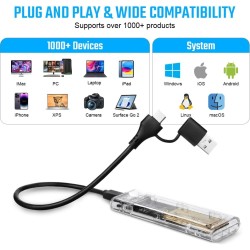 AXFEE Boîtier SSD M.2 nvme et sata, Adaptateur m2 Lecteur Disque Dur Externe, Boîtier Adaptateur SSD m2 USB 3.1 USB-C Disque Dur