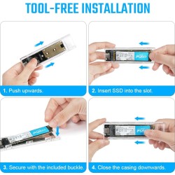 AXFEE Boîtier SSD M.2 nvme et sata, Adaptateur m2 Lecteur Disque Dur Externe, Boîtier Adaptateur SSD m2 USB 3.1 USB-C Disque Dur