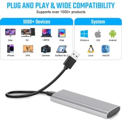 AXFEE Boîtier SSD M.2 NVMe, Adaptateur m2 Lecteur Disque Dur Externe Aluminium, Supporte UASP et TRIM, 10 Gbps USB 3.2 Gen 2 Ada