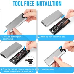 AXFEE Boîtier SSD M.2 NVMe, Adaptateur m2 Lecteur Disque Dur Externe Aluminium, Supporte UASP et TRIM, 10 Gbps USB 3.2 Gen 2 Ada