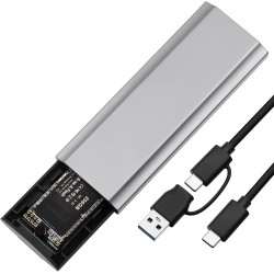AXFEE Boîtier SSD M.2 NVMe SATA, Adaptateur m2 Lecteur Disque Dur Externe Aluminium, 10 Gbps USB 3.2 Gen 2 Adaptateur Disque Dur