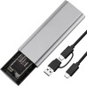 AXFEE Boîtier SSD M.2 NVMe SATA, Adaptateur m2 Lecteur Disque Dur Externe Aluminium, 10 Gbps USB 3.2 Gen 2 Adaptateur Disque Dur