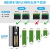 AXFEE Boîtier SSD M.2 NVMe SATA, Adaptateur m2 Lecteur Disque Dur Externe Aluminium, 10 Gbps USB 3.2 Gen 2 Adaptateur Disque Dur