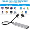 AXFEE Boîtier SSD M.2 NVMe SATA, Adaptateur m2 Lecteur Disque Dur Externe Aluminium, 10 Gbps USB 3.2 Gen 2 Adaptateur Disque Dur