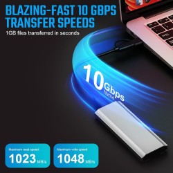 AXFEE Boîtier SSD M.2 NVMe SATA, Adaptateur m2 Lecteur Disque Dur Externe Aluminium, 10 Gbps USB 3.2 Gen 2 Adaptateur Disque Dur