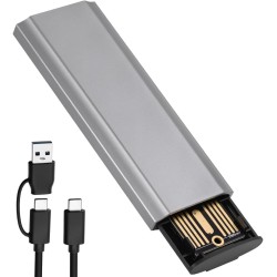 AXFEE Boîtier SSD M.2 NVMe SATA, Adaptateur m2 Lecteur Disque Dur Externe Aluminium, 10 Gbps USB 3.2 Gen 2 Adaptateur Disque Dur