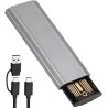 AXFEE Boîtier SSD M.2 NVMe SATA, Adaptateur m2 Lecteur Disque Dur Externe Aluminium, 10 Gbps USB 3.2 Gen 2 Adaptateur Disque Dur