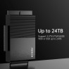 FIDECO IDE et SATA Adaptateur, Adaptateur Disque Dur USB 3.0 IDE SATA pour 2.5"/ 3.5" HDD/SSD, Convertisseur Alimentation DC 12V
