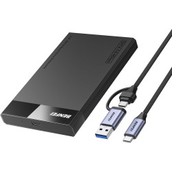 BENFEI Boitier Disque Dur 2.5, USB C/ USB A vers SATA 2,5" sans Outil , pour SDD et HDD, Jusqu'à 6 Gbps, Un câble USB C/A 10 Gbp