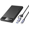 BENFEI Boitier Disque Dur 2.5, USB C/ USB A vers SATA 2,5" sans Outil , pour SDD et HDD, Jusqu'à 6 Gbps, Un câble USB C/A 10 Gbp