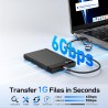 BENFEI Boitier Disque Dur 2.5, USB C/ USB A vers SATA 2,5" sans Outil , pour SDD et HDD, Jusqu'à 6 Gbps, Un câble USB C/A 10 Gbp
