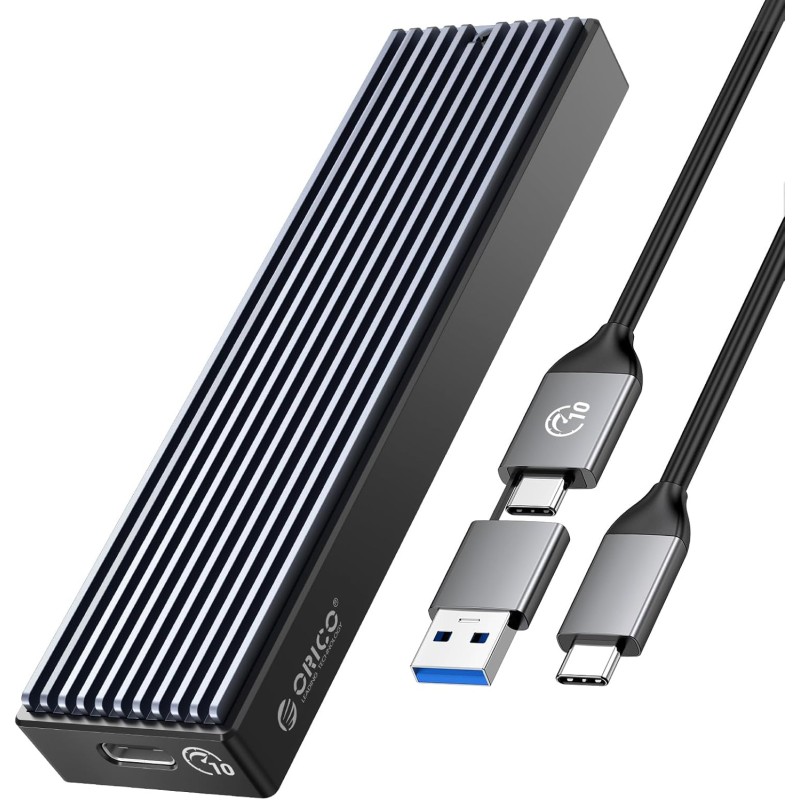 ORICO Boîtier SSD M.2 NVMe 10Gbps USB Adaptateur Externe USB3.2/ USB3.1 Gen2 USB-C Boîtier Disque Dur pour M.2 PCIe NVME M-Key 2