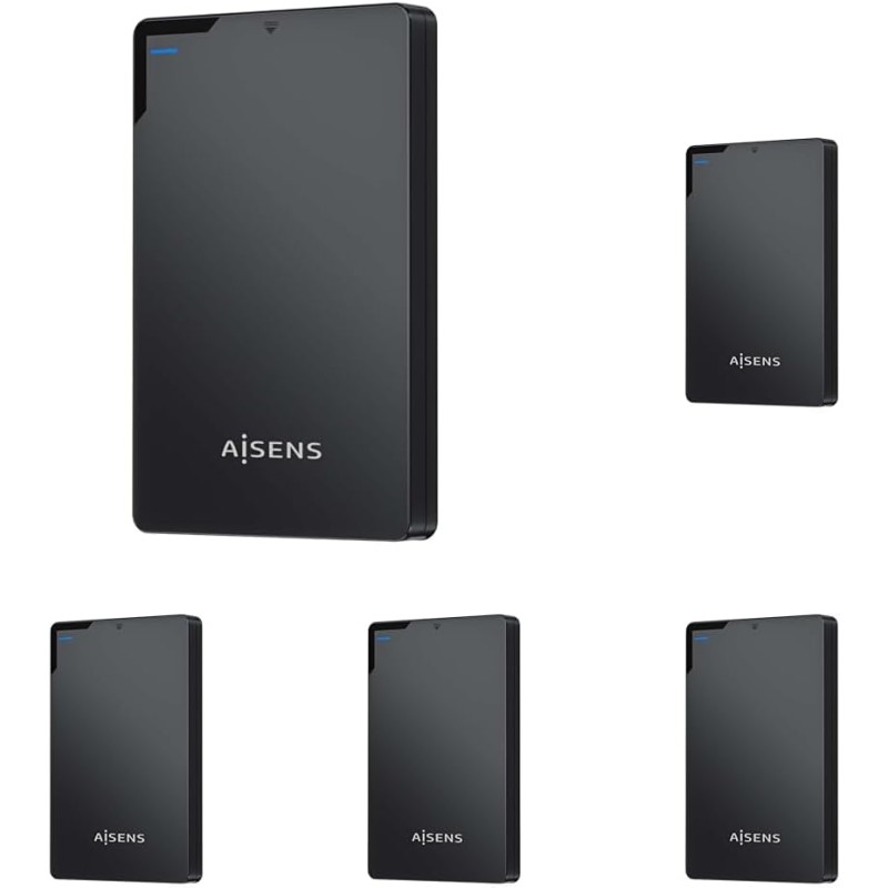 AISENS ASE-2520B - Boîtier Externe 2,5" 9,5 mm SATA A USB 3.0/Usb3.1 Gen1, Noir (Lot de 5)