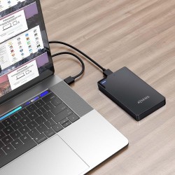 AISENS ASE-2520B - Boîtier Externe 2,5" 9,5 mm SATA A USB 3.0/Usb3.1 Gen1, Noir (Lot de 5)