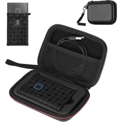 ProCase Étui pour SSD Samsung T7 / T7 Touch avec Pochette en Silicone, Housse de Voyage pour Portable SSD Externe, Boîtier de Pr