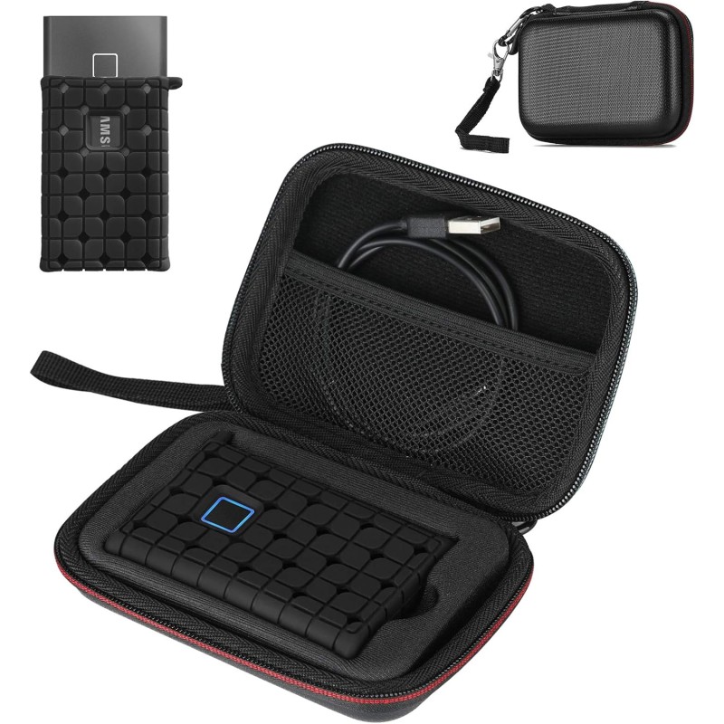 ProCase Étui pour SSD Samsung T7 / T7 Touch avec Pochette en Silicone, Housse de Voyage pour Portable SSD Externe, Boîtier de Pr