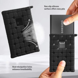 ProCase Étui pour SSD Samsung T7 / T7 Touch avec Pochette en Silicone, Housse de Voyage pour Portable SSD Externe, Boîtier de Pr