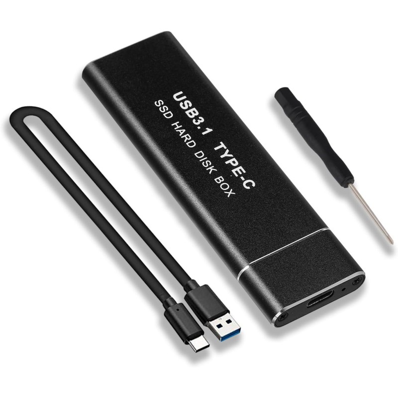 Abauoat Boîtier M.2 SSD NVME,USB Adaptateur Externe USB3.1 Gen2 USB-C Boîtier Disque Dur pour M.2 PCIe NVME M-Key 2230/2242/2260
