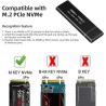 Abauoat Boîtier M.2 SSD NVME,USB Adaptateur Externe USB3.1 Gen2 USB-C Boîtier Disque Dur pour M.2 PCIe NVME M-Key 2230/2242/2260
