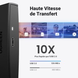 Uvert usb c 3.1 gen 2 boîtier disque dur externe 2,5 pouces sata iii ii i hdd ssd avec 6gbps uasp supporte windows mac os linux,