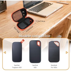 Étui Rigide pour San-Disk Extreme Pro/San-Disk Extreme SSD Externe Portable 128 go 500 go 1 to 2 to Sac de Voyage de Stockage de