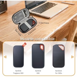 Étui Rigide pour San-Disk Extreme Pro/San-Disk Extreme SSD Externe Portable 128 go 500 go 1 to 2 to Sac de Voyage de Stockage de