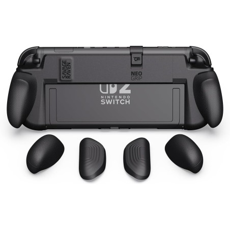 By skull & co. neogrip for nintendo switch 2: an ergonomic grip hard shell handheld case with replaceable grips [to fit all hand