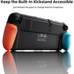 By skull & co. neogrip for nintendo switch 2: an ergonomic grip hard shell handheld case with replaceable grips [to fit all hand