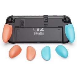 By skull & co. neogrip for nintendo switch 2: an ergonomic grip hard shell handheld case with replaceable grips [to fit all hand