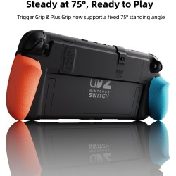 By skull & co. neogrip for nintendo switch 2: an ergonomic grip hard shell handheld case with replaceable grips [to fit all hand