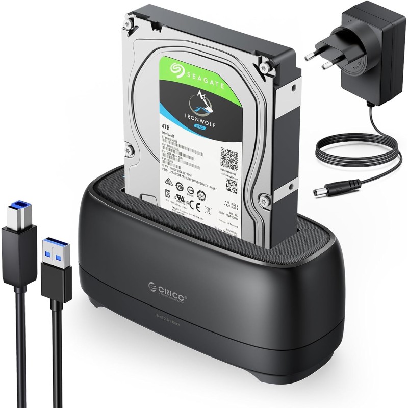 ORICO SATA SSD/HDD Dock pour Disque Dur, USB 3.0 Station d'accueil pour Dique Dur de 2,5 et 3,5 Pouces, Supporte UASP et Les dis