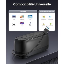 ORICO SATA SSD/HDD Dock pour Disque Dur, USB 3.0 Station d'accueil pour Dique Dur de 2,5 et 3,5 Pouces, Supporte UASP et Les dis
