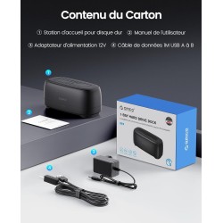 ORICO SATA SSD/HDD Dock pour Disque Dur, USB 3.0 Station d'accueil pour Dique Dur de 2,5 et 3,5 Pouces, Supporte UASP et Les dis