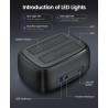 ORICO Docking Station pour 2 Disques Dur SATA SSD HDD de 2,5 et 3,5 Pouces, USB 3.0 Station d'accueil Disque Dur, Supporte UASP 