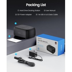 ORICO Docking Station pour 2 Disques Dur SATA SSD HDD de 2,5 et 3,5 Pouces, USB 3.0 Station d'accueil Disque Dur, Supporte UASP 