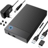 Boitier Disque Dur 3.5, 6Gbps Station d'accueil pour Disque Dur USB 3.0 SATA HDD pour DisqueDur SATA 2,5"/3,5" SATAHDD/SSD, Adap