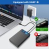 Boitier Disque Dur 3.5, 6Gbps Station d'accueil pour Disque Dur USB 3.0 SATA HDD pour DisqueDur SATA 2,5"/3,5" SATAHDD/SSD, Adap