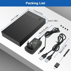 Boitier Disque Dur 3.5, 6Gbps Station d'accueil pour Disque Dur USB 3.0 SATA HDD pour DisqueDur SATA 2,5"/3,5" SATAHDD/SSD, Adap
