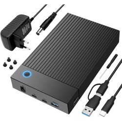 Boitier Disque Dur 3.5, 6Gbps Station d'accueil pour Disque Dur USB 3.0 SATA HDD, DisqueDur SATA 2,5"/3,5" SATAHDD/SSD, et Souti