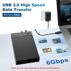 Boitier Disque Dur 3.5, 6Gbps Station d'accueil pour Disque Dur USB 3.0 SATA HDD, DisqueDur SATA 2,5"/3,5" SATAHDD/SSD, et Souti