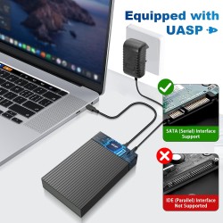 Boitier Disque Dur 3.5, 6Gbps Station d'accueil pour Disque Dur USB 3.0 SATA HDD, DisqueDur SATA 2,5"/3,5" SATAHDD/SSD, et Souti