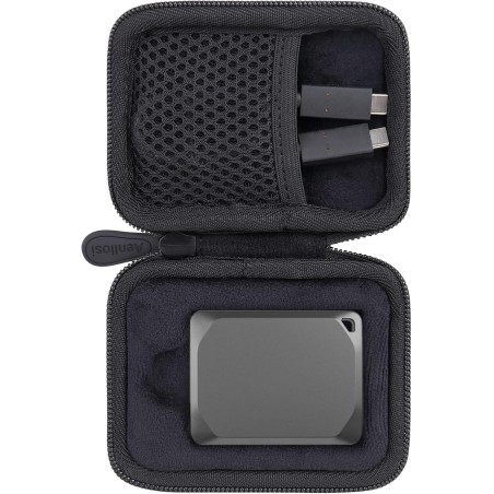 Aenllosi Rigide Housse Étui pour Crucial X9/X9 Pro/X10 Pro 1TB/2TB/4TB SSD Portable, Étui de Protection pour Clé USB, Gestionnai