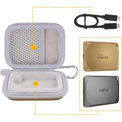 Aenllosi pour Crucial X10/X10 Pro/X9/X9 Pro 1To/2To/4To SSD Portable, Housse de Protection pour Clé USB Crucial, Organisateur de