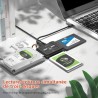 Alxum Adaptateur USB 3.0 vers IDE/SATA Disque Dur, Adaptateur Disque Dur IDE pour 2.5/ 3.5 Pouces SATA HDD/SSD avec Alimentation