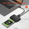 Alxum Adaptateur USB 3.0 vers IDE/SATA Disque Dur, Adaptateur Disque Dur IDE pour 2.5/ 3.5 Pouces SATA HDD/SSD avec Alimentation