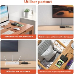 Alxum Adaptateur USB 3.0 vers IDE/SATA Disque Dur, Adaptateur Disque Dur IDE pour 2.5/ 3.5 Pouces SATA HDD/SSD avec Alimentation