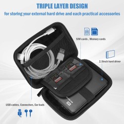 ProCase Étui Protection Disque Dur Externe 2,5" Compatible WD, Toshiba Canvio, UnionSine, Seagate, Samsung SSD HDD, Housse de Po